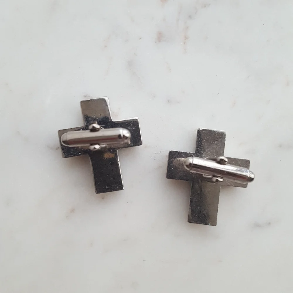 🌙Wooden Cross Cufflinks